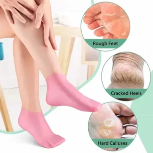 Reusable Silicone Spa Gel Socks For Dry Feet And Cracked Heel Treatment 